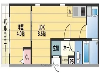 THE NOBLES六ツ門【1階】の間取り