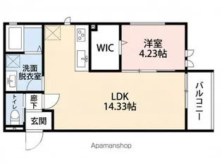 MAISON LUNA【1B号室】の間取り