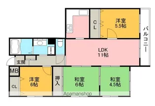 グランドハイツ豊中【3階】の間取り