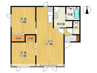 プランドールK・Ⅰ【1A号室】の間取り