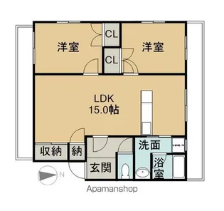 馬渕マンション【2階】の間取り
