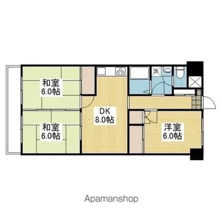 聖和ハイツ 中央棟【216号室】の間取り