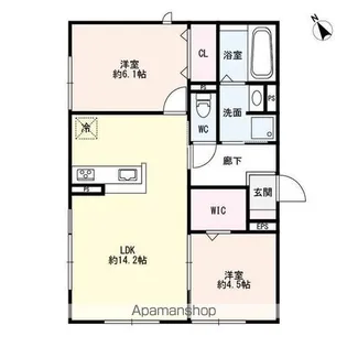 スピネル南草津【3階】の間取り