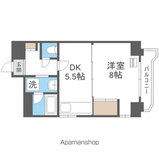 ドミ18ロイヤル【8階】の間取り
