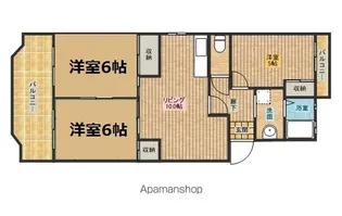 キーミハイツB【3階】の間取り