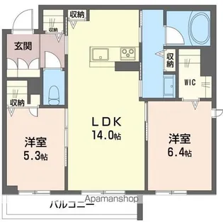 ヴィアソーレ【1階】の間取り