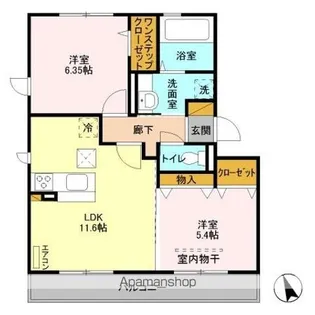 レセンテ小仲台【1階】の間取り