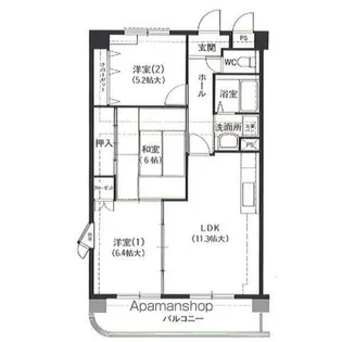 シティ・ライフ猪高台【201号室】の間取り