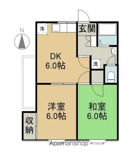 岡田ハイツ東棟【2階】の間取り
