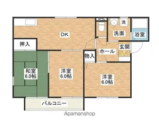 パークコートA棟【101号室】の間取り