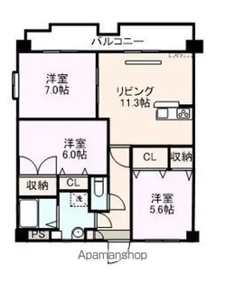 エクセレージュ中山【303号室】の間取り