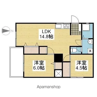 スミタスヴィレッジ空港通Ⅰ【206号室】の間取り