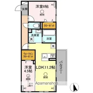 サンセット横手本町【2階】の間取り