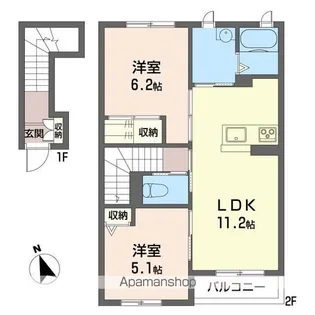 ルピナスB棟【2階】の間取り