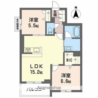ベレオガーデンズ福富西【3階】の間取り