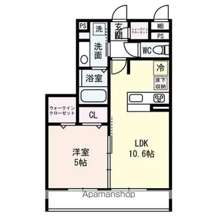 セジュールニューパークヒル【1階】の間取り