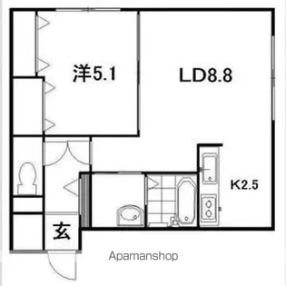 プランドゥール医大前【102号室】の間取り