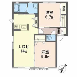 フェリス・K【1階】の間取り