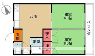 マリンフラット2【207号室】の間取り