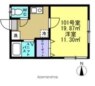 田野井ハイツ【101号室】の間取り