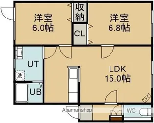エクセレントハウスⅠ(右)【102号室】の間取り