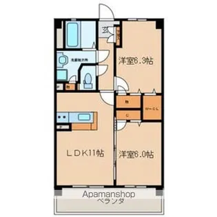 レジデンスソレイユ【2階】の間取り