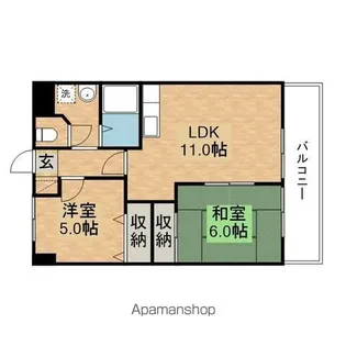 ふぁみーゆ貴生川【3-C号室】の間取り