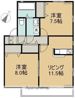 ウィンザーコートA棟【201号室号室】の間取り