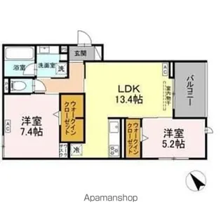 カーサ・セレナ【2階】の間取り