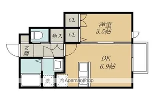 コンフォール萩野町Ⅰ【102号室】の間取り