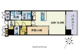 JP NOIE 天神南【6階】の間取り