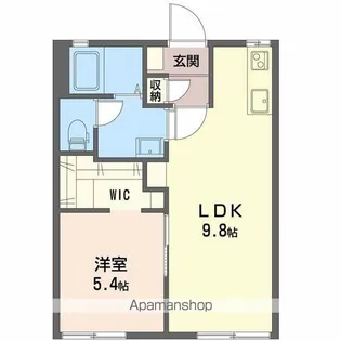 オーズメゾーナカヤマ【A201号室】の間取り