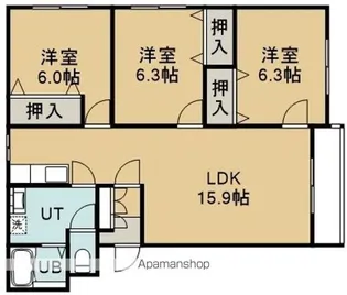 ルミエール中島【301号室】の間取り