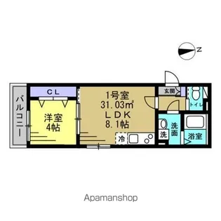 パルブニール浜野【3階】の間取り