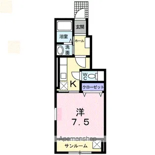 フォーピュア 南城【1階】の間取り