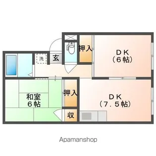 プレジール東川原【1階】の間取り