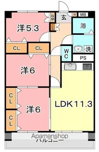 厚生町クラウンズマンション【7階】の間取り