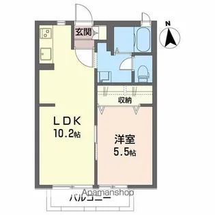 エステート神明A【1階】の間取り