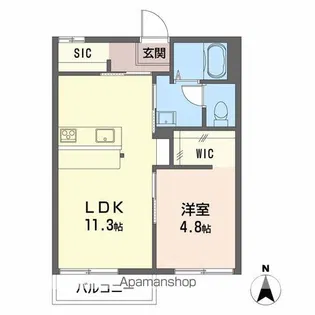 メゾンドWEST【101号室】の間取り