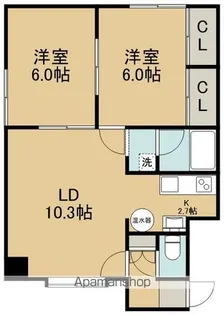 パレーシャルK【201号室】の間取り