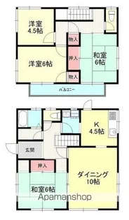 千葉県我孫子市つくし野1丁目【一戸建】の間取り