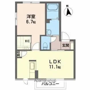 グランシャリオB【2階】の間取り