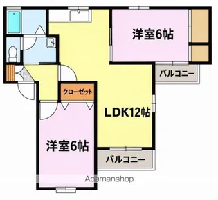 ウィスタリアコーポ2号館【2階】の間取り