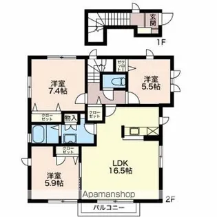 シュピールドーゼ【2階】の間取り