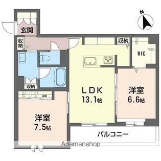 プライムフィールド【306号室】の間取り