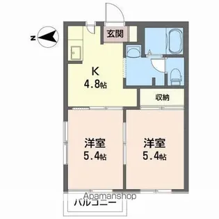 カーサ・デ・フロール【2階】の間取り