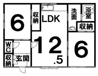 第2琴ハイツ【C号室】の間取り