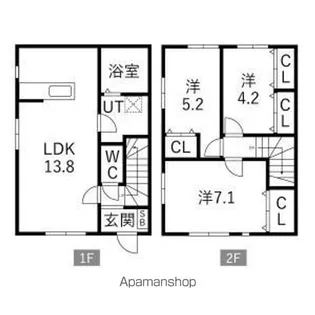 APISⅤ B棟【B-1号室】の間取り