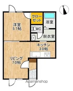 キャンディ キャトル【1B号室】の間取り