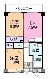 シティハウスりんくう【203号室】の間取り